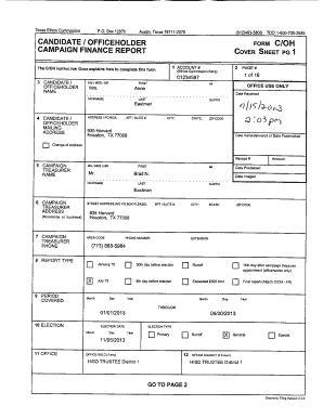 Texas Ethics Commission Campaign Finance Report