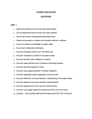 Course Evaluation Form