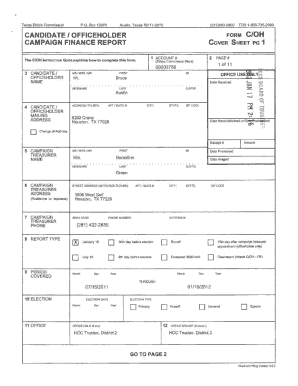 Texas Campaign Finance Report