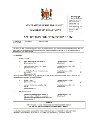 Fiji Citizenship Application Form