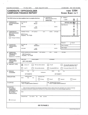 Texas Ethics Commission Campaign Finance Report