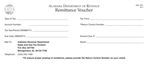 Alabama Sales and Use Tax Remittance Voucher
