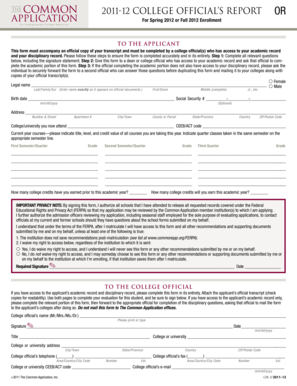 College Official's Report Form