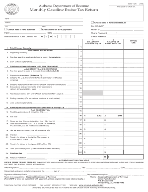 Alabama Monthly Gasoline Excise Tax Return