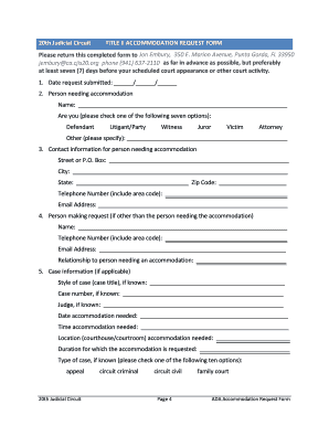 ADA Title II Accommodation Request Form