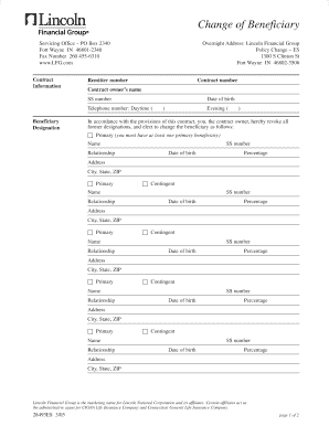 Change of Beneficiary Form