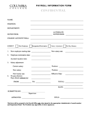 Payroll Information Form