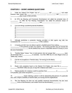 Real Estate Law Short Answer Questions