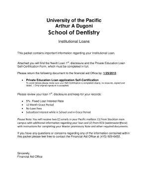 Private Education Loan Application Self-Certification