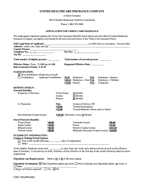 Vision Care Insurance Application