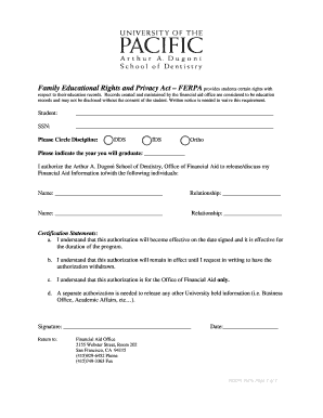 FERPA Financial Aid Release Form