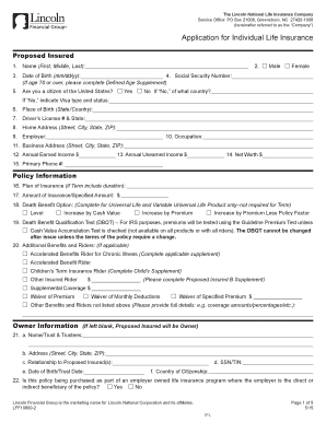 Life Insurance Application Form