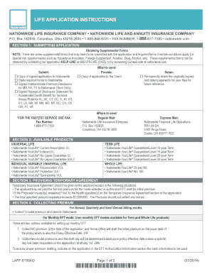 Nationwide Life Insurance Application