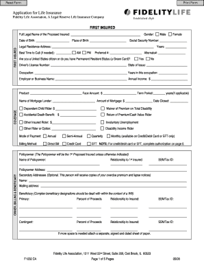 Application for Life Insurance
