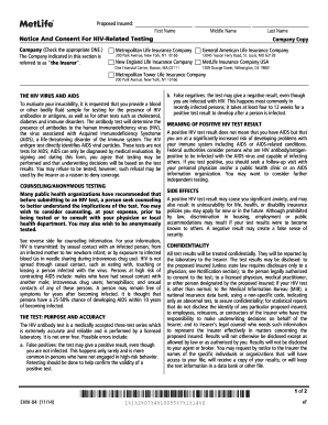 Notice and Consent for HIV-Related Testing
