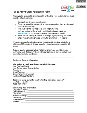 Sogo Active Grant Application Form