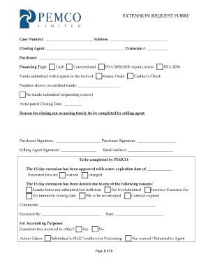 HUD Extension Request Form