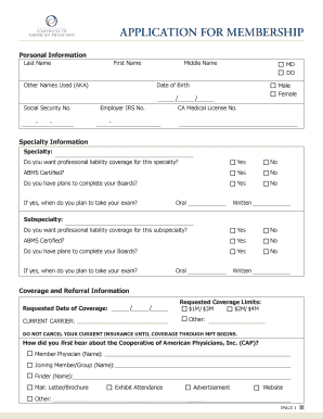 Application for Membership
