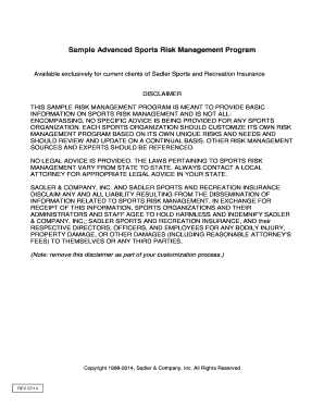 Advanced Sports Risk Management Program Template