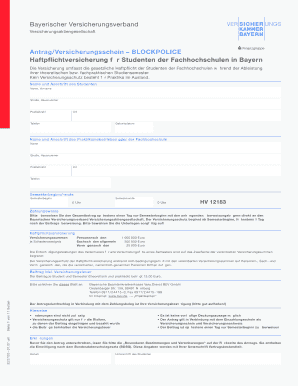 Antrag/Versicherungsschein – BLOCKPOLICE