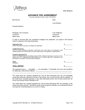 New Mexico Advance Fee Agreement