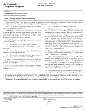 HUD Drug-Free Workplace Certification