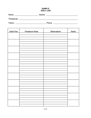 Daily Log Form