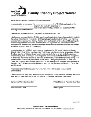 Family Friendly Project Waiver