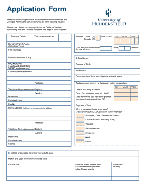 UK University Application Form