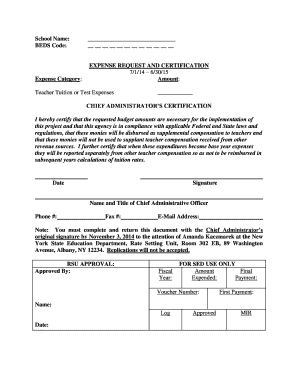 New York State Education Expense Request Form