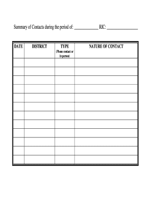 Contact Summary Form
