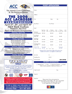 ACC Lacrosse Championship Ticket Application