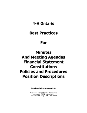4-H Ontario Meeting Agenda Template