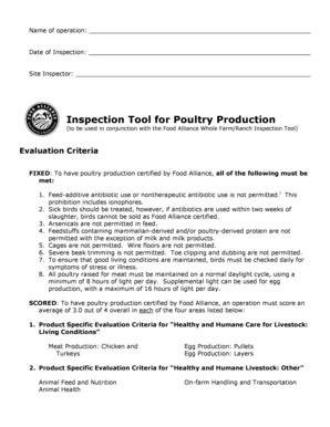 Poultry Production Inspection Tool