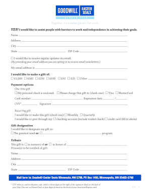 Goodwill-Easter Seals Minnesota Donation Form