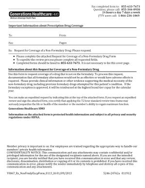 Request for Coverage of a Non-Formulary Drug Form