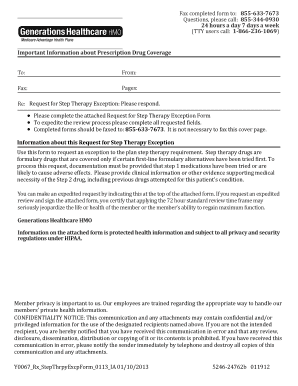 Request for Step Therapy Exception Form