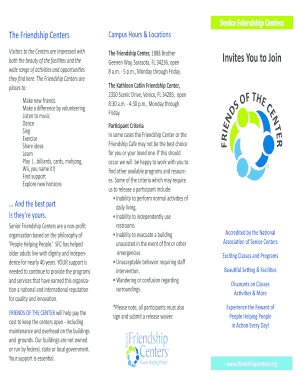 Senior Friendship Centers Membership Application