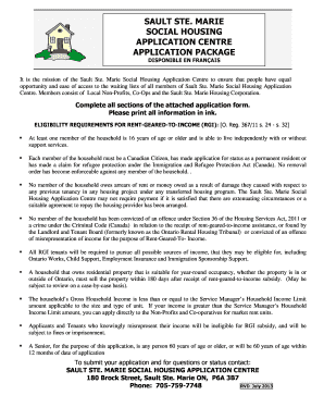 Sault Ste. Marie Social Housing Application