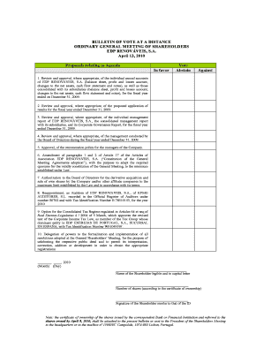 EDP Renováveis Shareholder Voting Bulletin