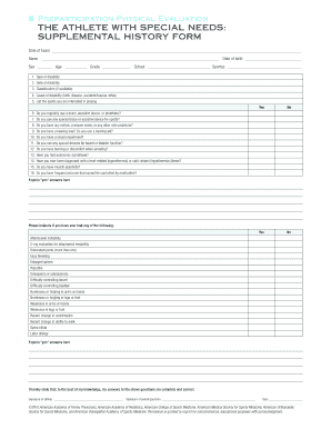 Preparticipation Physical Evaluation for Athletes with Special Needs