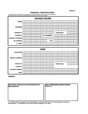 EU Commission Financial Identification Form