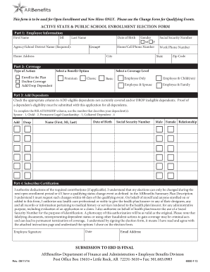 Active State Public School Enrollment Election Form