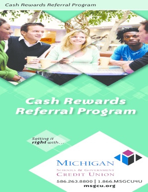 Cash Rewards Referral Program Form
