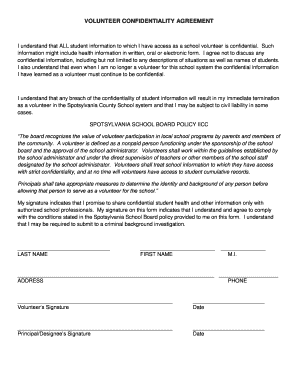 Volunteer Confidentiality Agreement