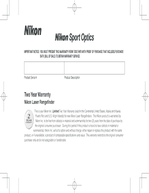 Nikon Laser Rangefinder Warranty Form