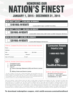 Smith & Wesson Military Rebate Form
