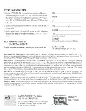 SPOT Gen3 Mail-In Rebate Form