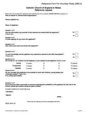 Volunteer Reference Form