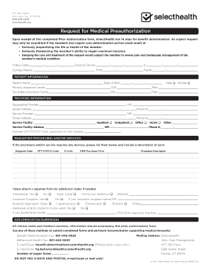 Request for Medical Preauthorization